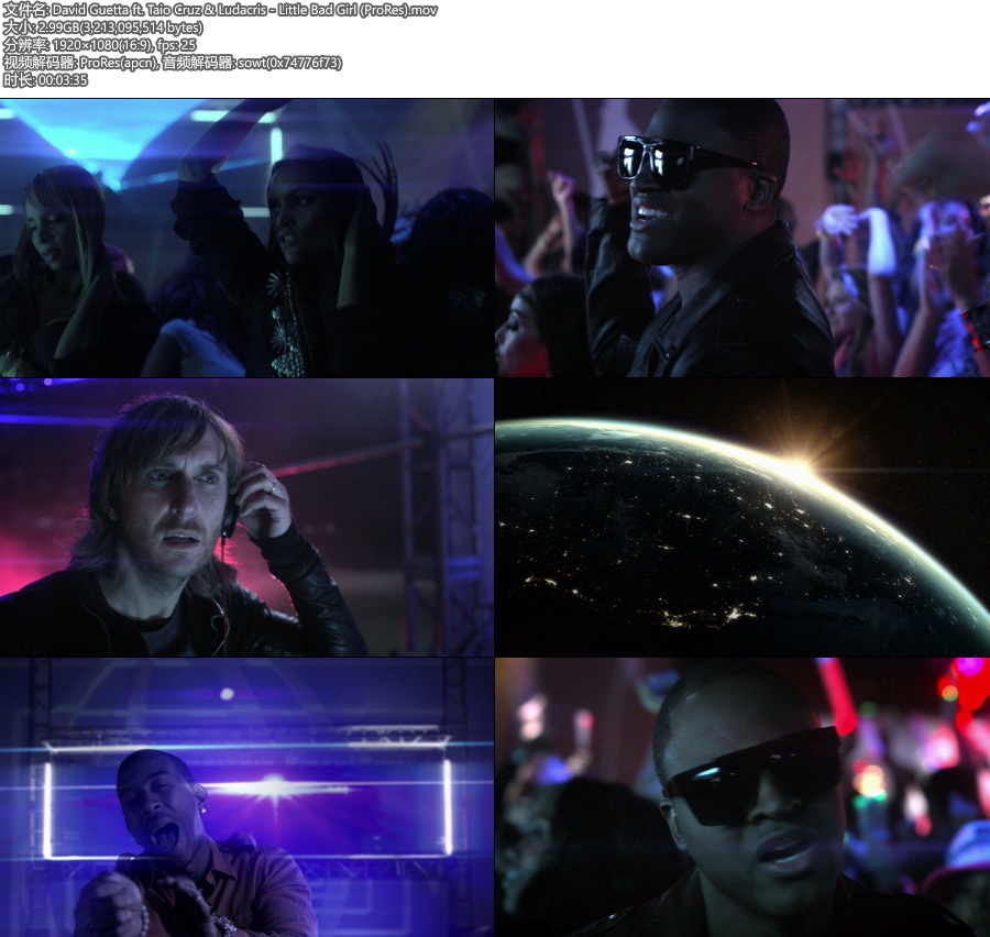 [PR] David Guetta ft. Taio Cruz & Ludacris – Little Bad Girl (官方MV) [ProRes] [1080P 2.99G]ProRes、欧美MV、高清MV2