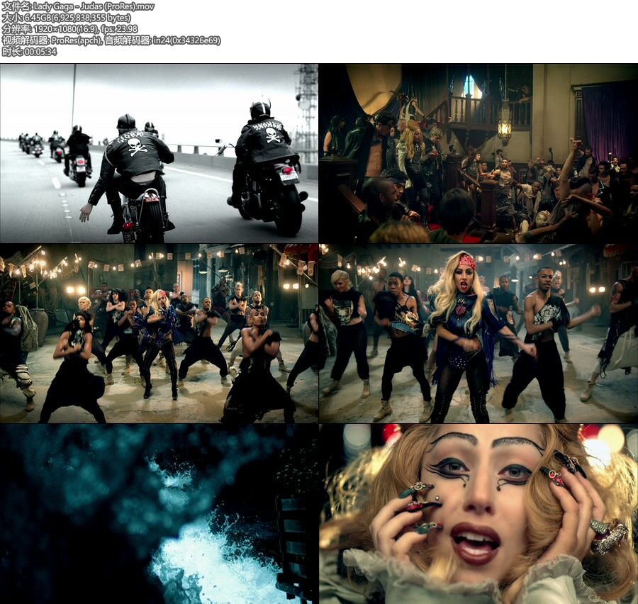 [PR] Lady Gaga – Judas (官方MV) [ProRes] [1080P 6.45G]ProRes、欧美MV、高清MV2