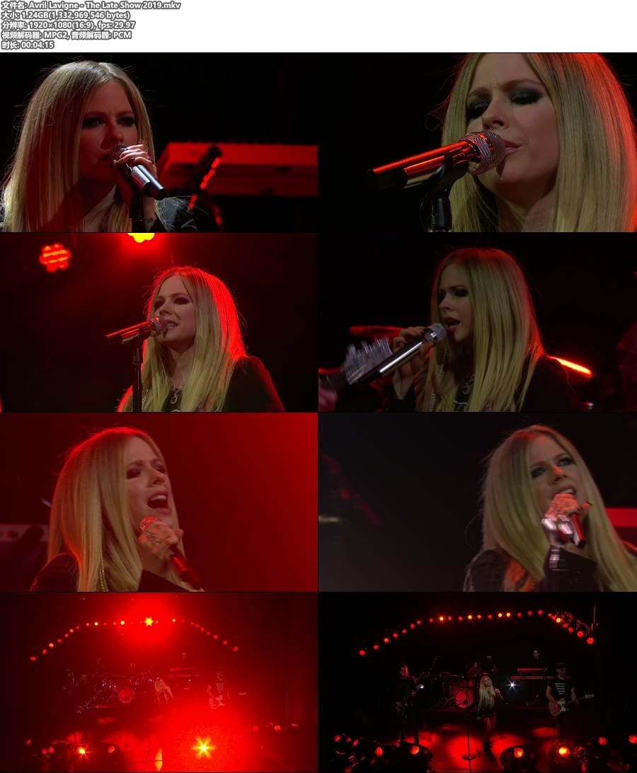 Avril Lavigne – The Late Show 2019 [HDTV 1080P 1.24G]HDTV、欧美现场、高清MV2