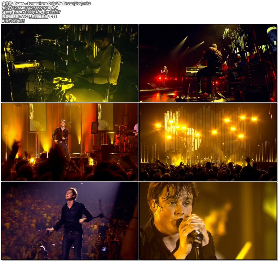 Keane – Somewhere Only We Know (Live) [Blu-ray Cut 1080P 612M]BDRip、欧美现场、高清MV2