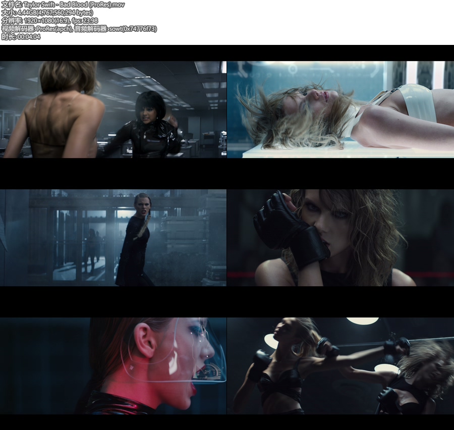 [PR] Taylor Swift – Bad Blood (官方MV) [ProRes] [1080P 4.44G]ProRes、欧美MV、高清MV2