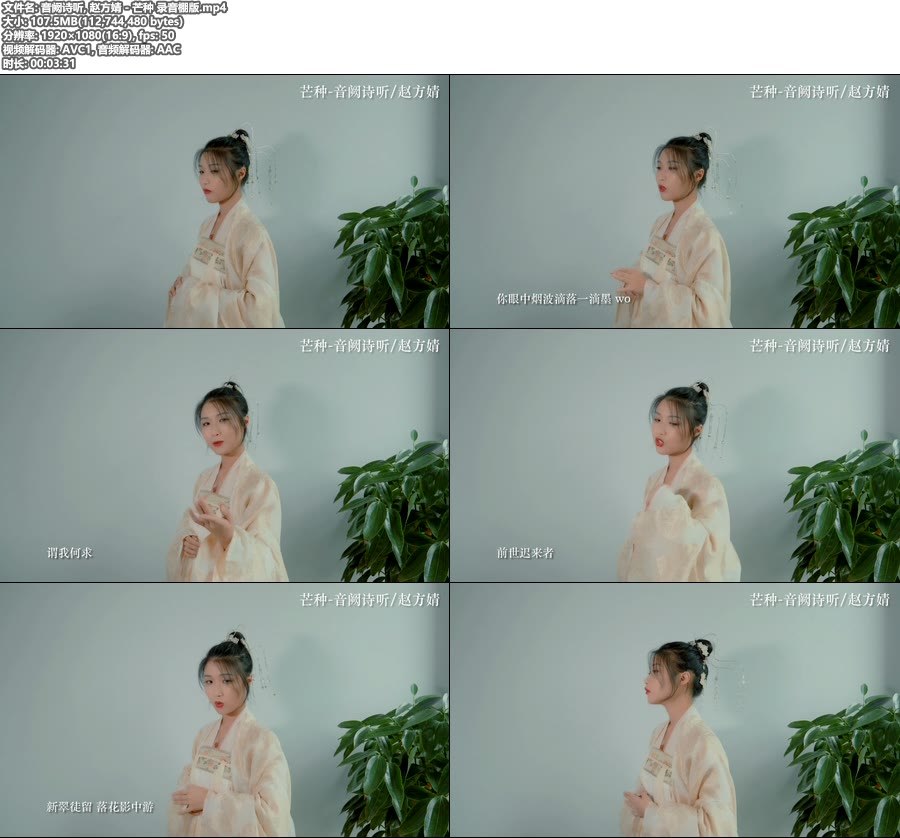 音阙诗听 赵方婧 – 芒种 录音棚版 (官方MV) [1080P 107M]WEB、华语MV、高清MV2