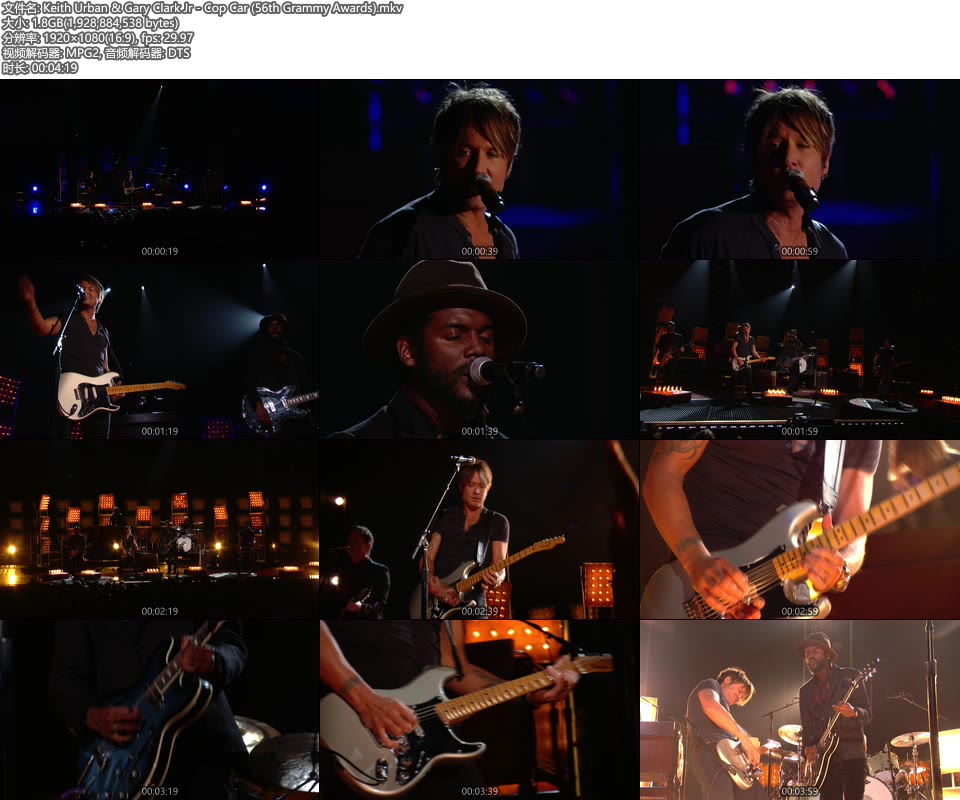 格莱美现场 : Keith Urban & Gary Clark Jr – Cop Car (56th Grammy Awards) [HDTV 1.81G]HDTV、欧美现场、音乐现场2