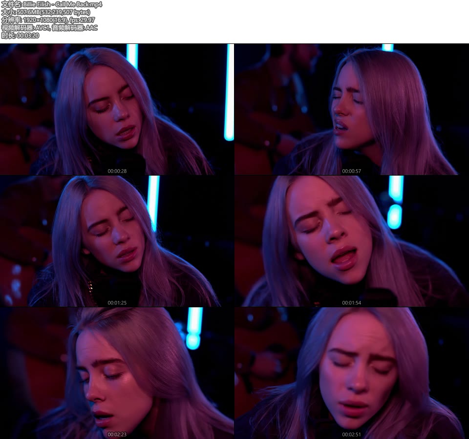 Billie Eilish – Call Me Back (官方MV) [1080P 507M]Master、欧美MV、高清MV2