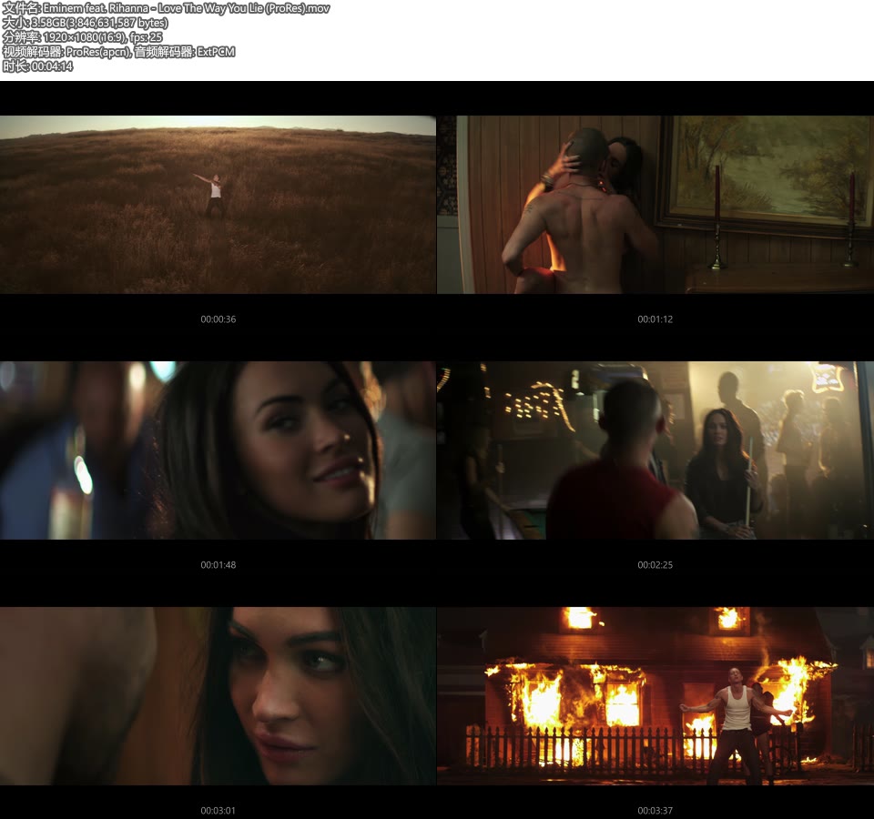 [PR] Eminem feat. Rihanna – Love The Way You Lie (官方MV) [ProRes] [1080P 3.58G]ProRes、欧美MV、高清MV2