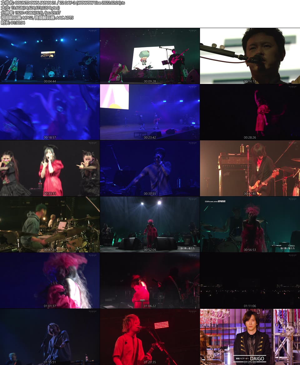 COUNTDOWN JAPAN 21／22 (WOWOW Live 2022.02.24-25) 1080P HDTV [TS 54.5G]HDTV日本、HDTV演唱会10