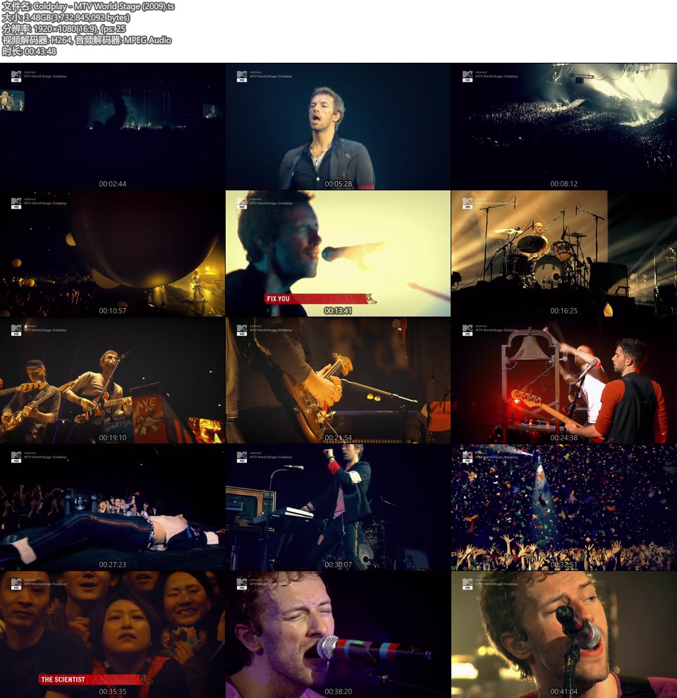 Coldplay – MTV World Stage (2009) 1080P HDTV [TS 3.5G]HDTV、HDTV欧美、HDTV演唱会、欧美现场、音乐现场8