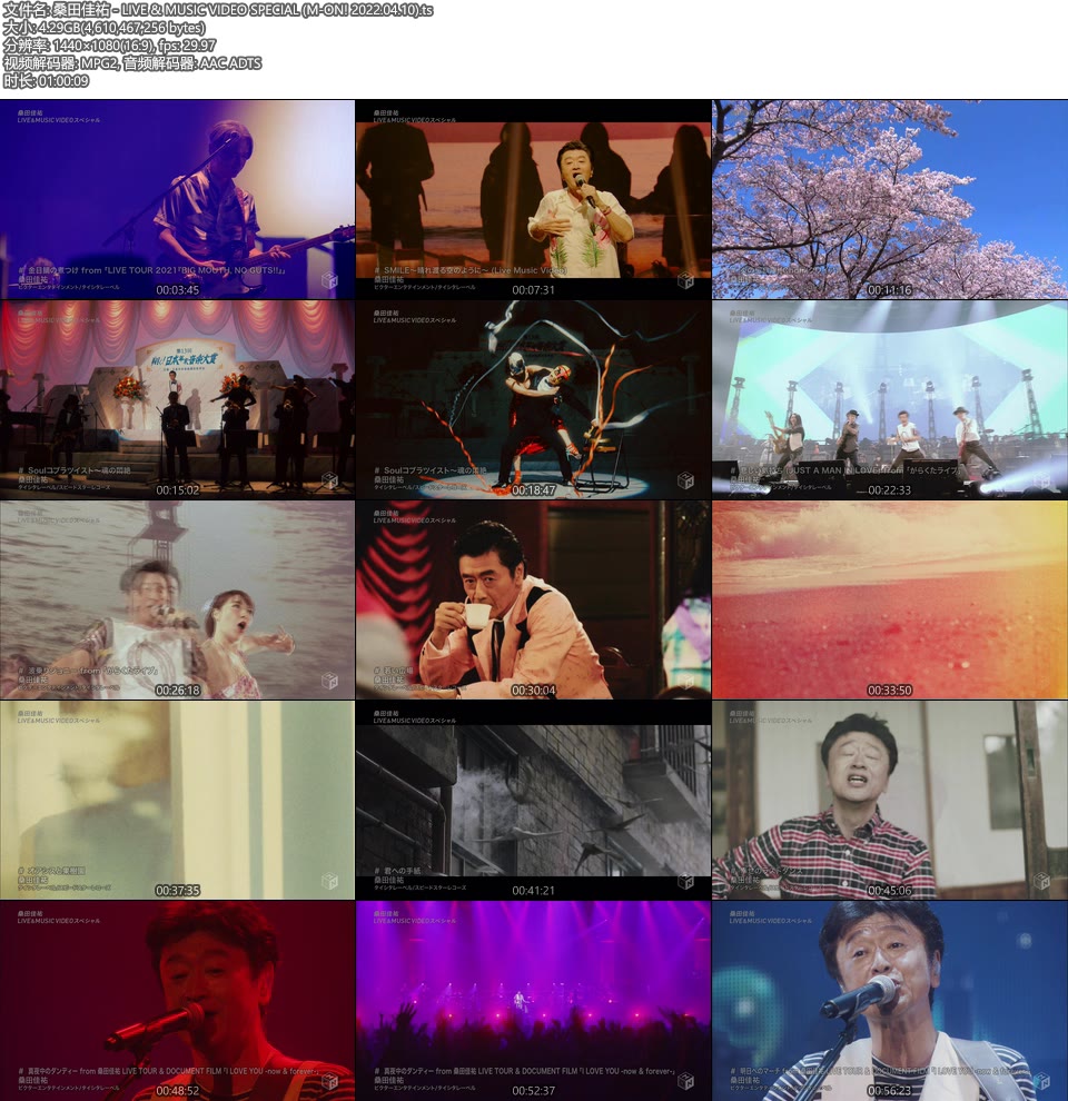 桑田佳祐 – LIVE & MUSIC VIDEO SPECIAL (M-ON! 2022.04.10) [HDTV 4.29G]WEB、日本MV、高清MV8