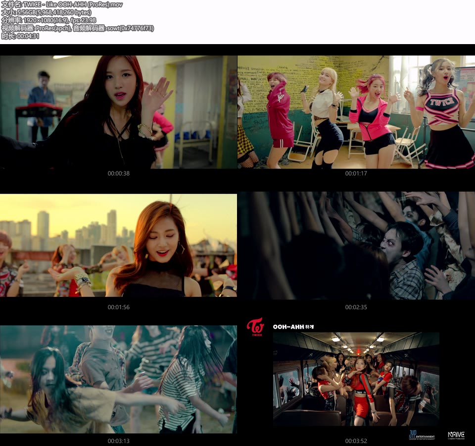 [PR] TWICE – Like OOH-AHH (官方MV) [ProRes] [1080P 5.56G]Master、ProRes、韩国MV、高清MV2