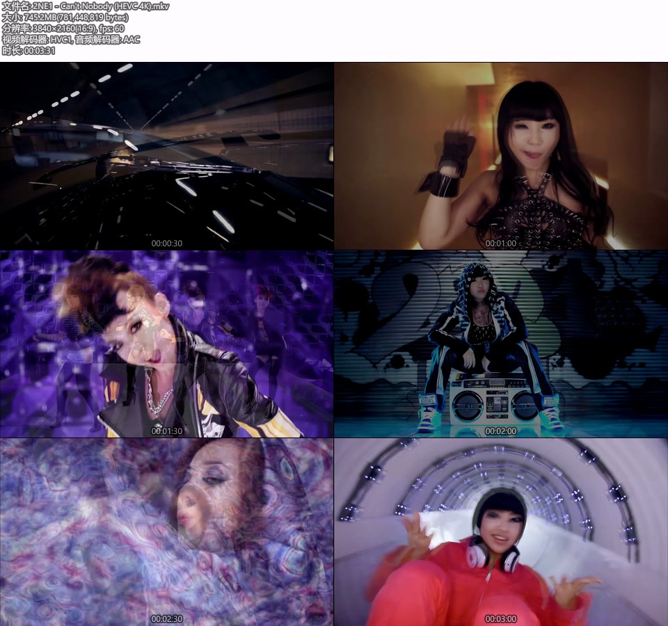 [4K] 2NE1 – Can′t Nobody (官方MV) [HEVC 2160P 745M]4K MV、Master、韩国MV、高清MV2