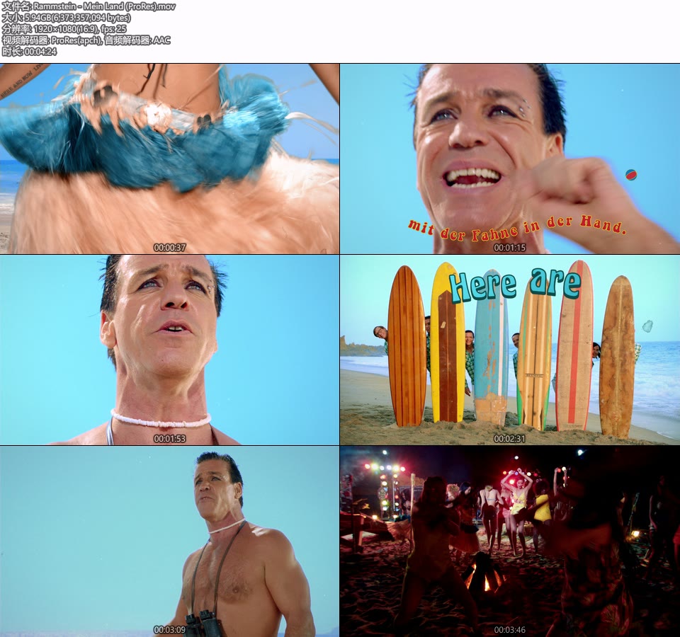 [PR] Rammstein – Mein Land (官方MV) [ProRes] [1080P 5.94G]Master、ProRes、欧美MV、高清MV2