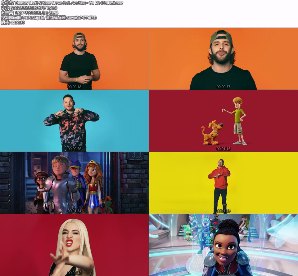 [PR] Thomas Rhett & Kane Brown feat. Ava Max – On Me (官方MV) [ProRes] [1080P 3.02G]Master、ProRes、欧美MV、高清MV2