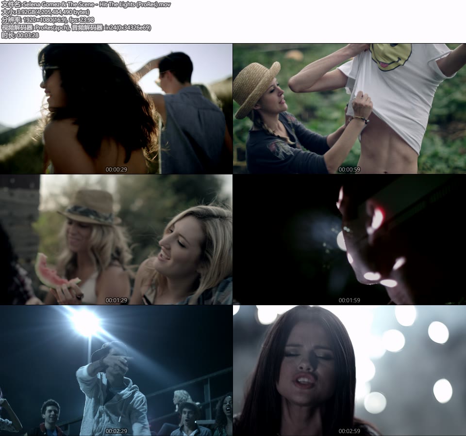 [PR] Selena Gomez & The Scene – Hit The Lights (官方MV) [ProRes] [1080P 3.92G]Master、ProRes、欧美MV、高清MV2