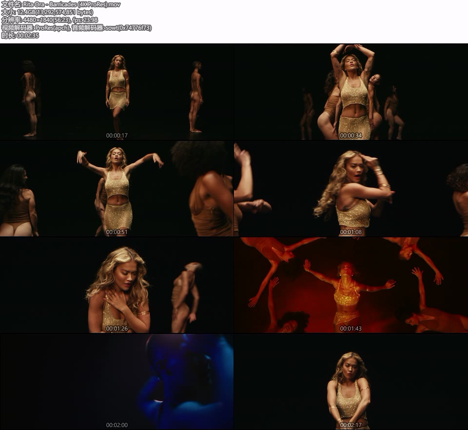 [PR/4K] Rita Ora – Barricades (官方MV) [ProRes] [2160P 12.4G]4K MV、Master、ProRes、欧美MV、高清MV2