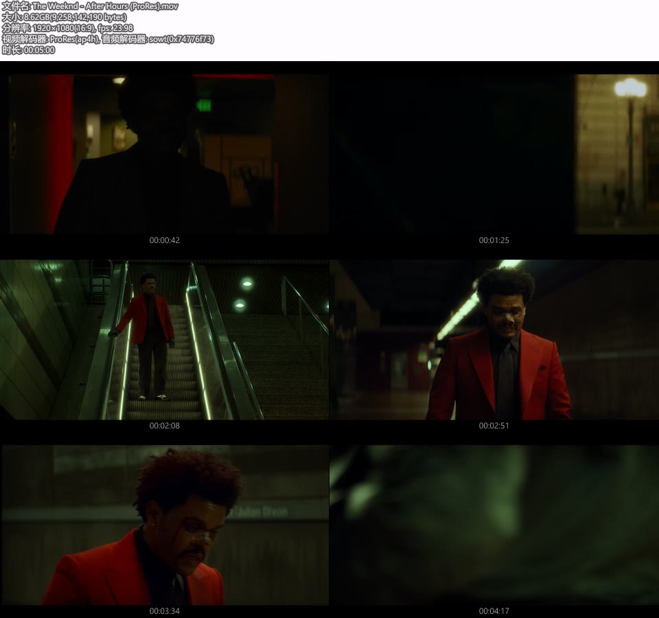 [PR] The Weeknd – After Hours (官方MV) [ProRes] [1080P 8.62G]Master、ProRes、欧美MV、高清MV2