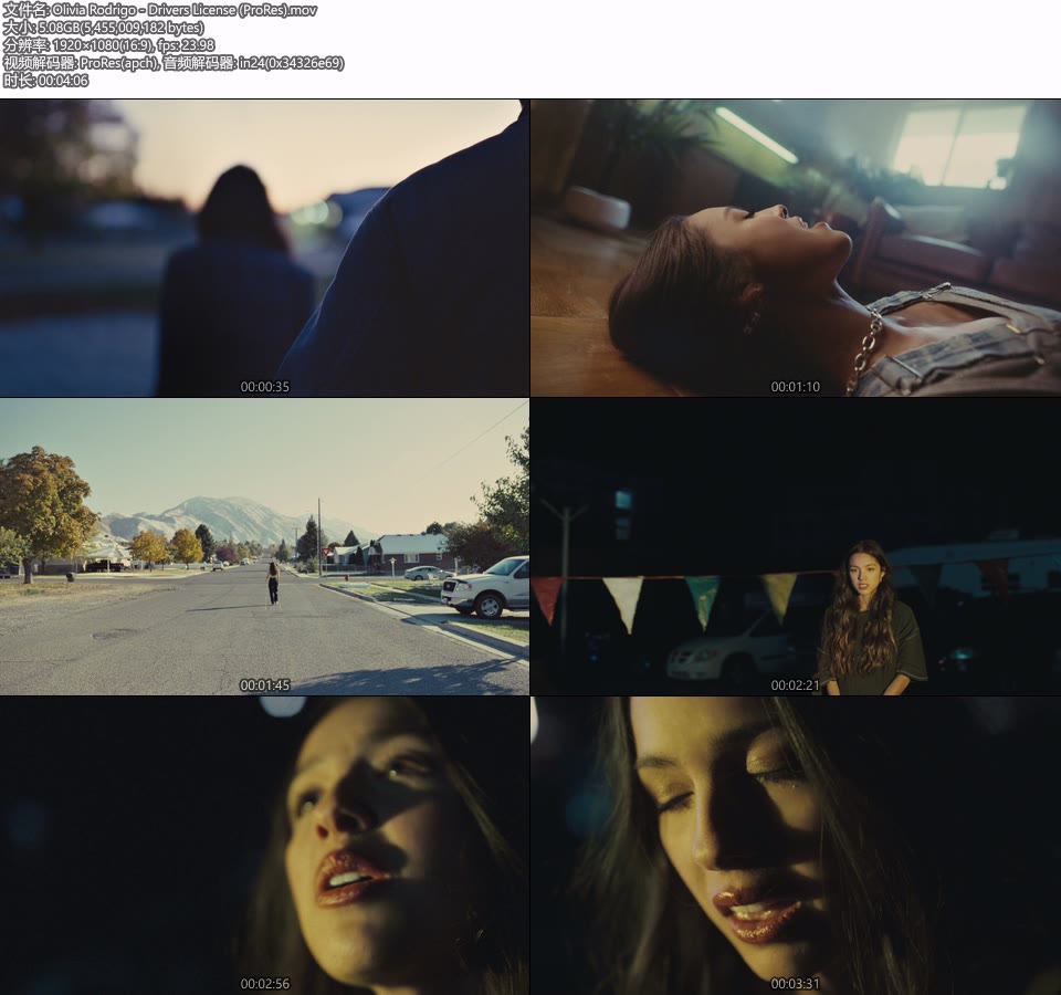 [PR] Olivia Rodrigo – Drivers License (ProRes)1 (官方MV) [ProRes] [1080P 5.08G]Master、ProRes、欧美MV、高清MV2