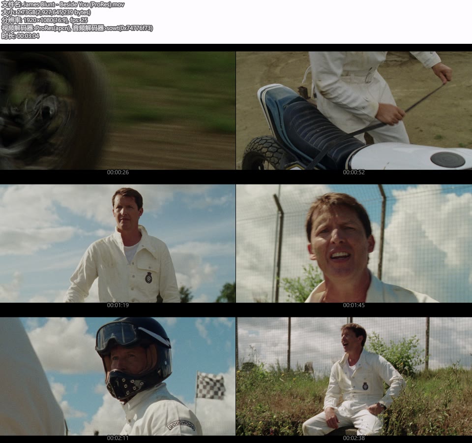 [PR] James Blunt – Beside You (官方MV) [ProRes] [1080P 2.73G]Master、ProRes、欧美MV、高清MV2