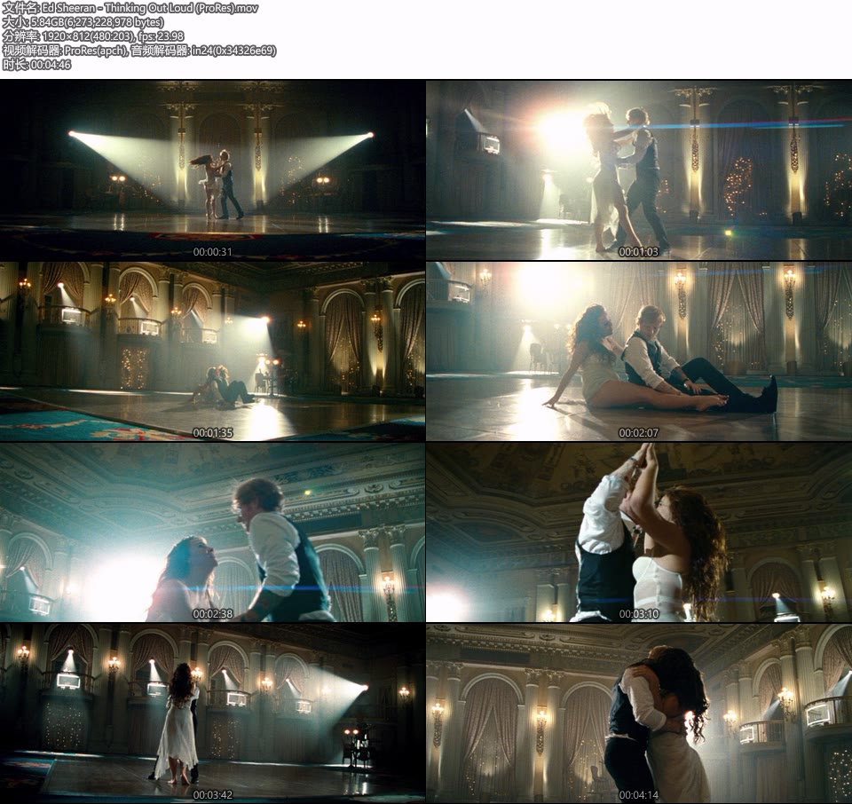 [PR] Ed Sheeran – Thinking Out Loud (官方MV) [ProRes] [1080P 5.84G]Master、ProRes、欧美MV、高清MV2