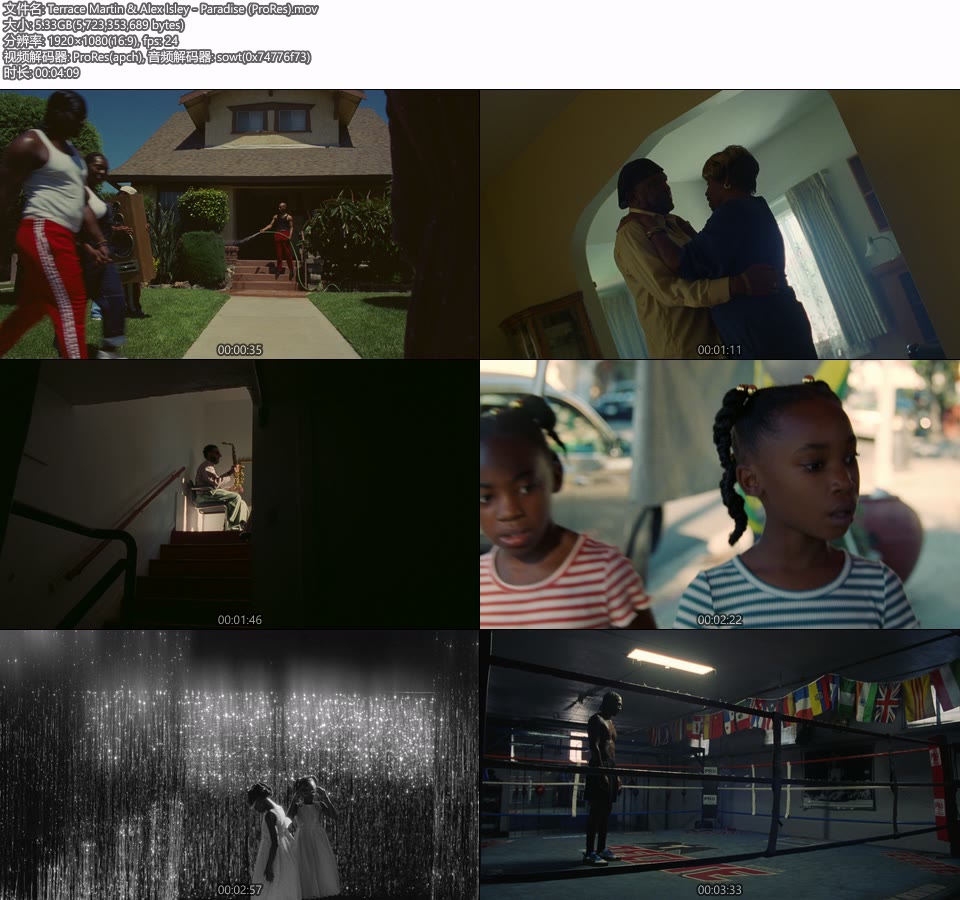 [PR] Terrace Martin & Alex Isley – Paradise (官方MV) [ProRes] [1080P 5.33G]Master、ProRes、欧美MV、高清MV2