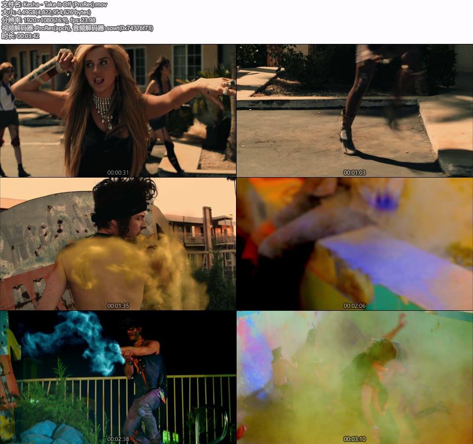 [PR] Kesha – Take It Off (官方MV) [ProRes] [1080P 4.49G]Master、ProRes、欧美MV、高清MV2