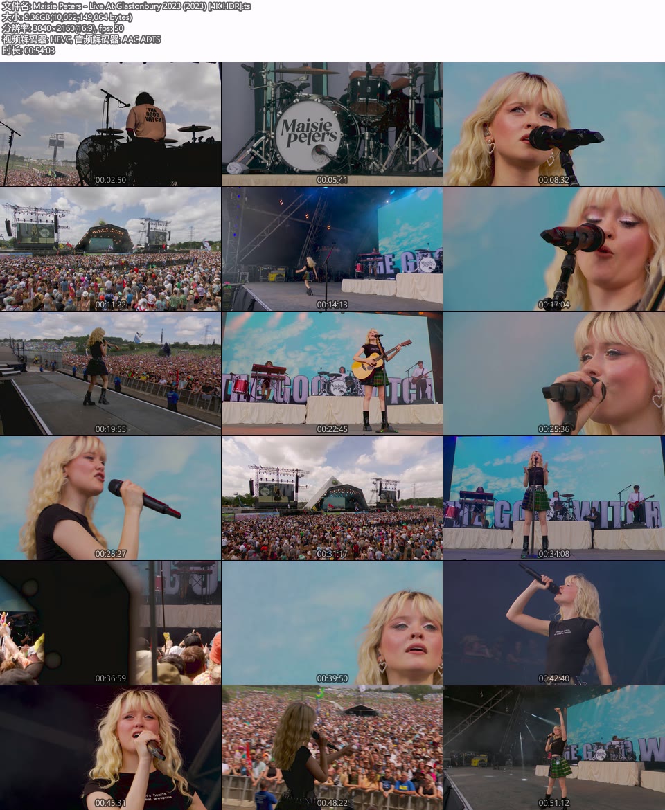 [4K] Maisie Peters – Live At Glastonbury 2023 (2023) 2160P UHDTV [TS 9.3G]HDTV欧美、HDTV演唱会2