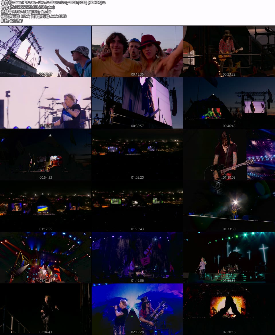 [4K] Guns N′ Roses – Live At Glastonbury 2023 (2023) 2160P UHDTV [TS 25.6G]HDTV欧美、HDTV演唱会2