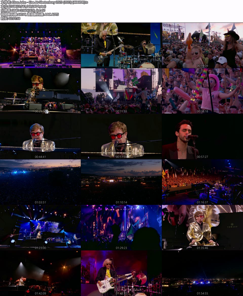 [4K] Elton John – Live At Glastonbury 2023 (2023) 2160P UHDTV [TS 21.0G]HDTV欧美、HDTV演唱会2