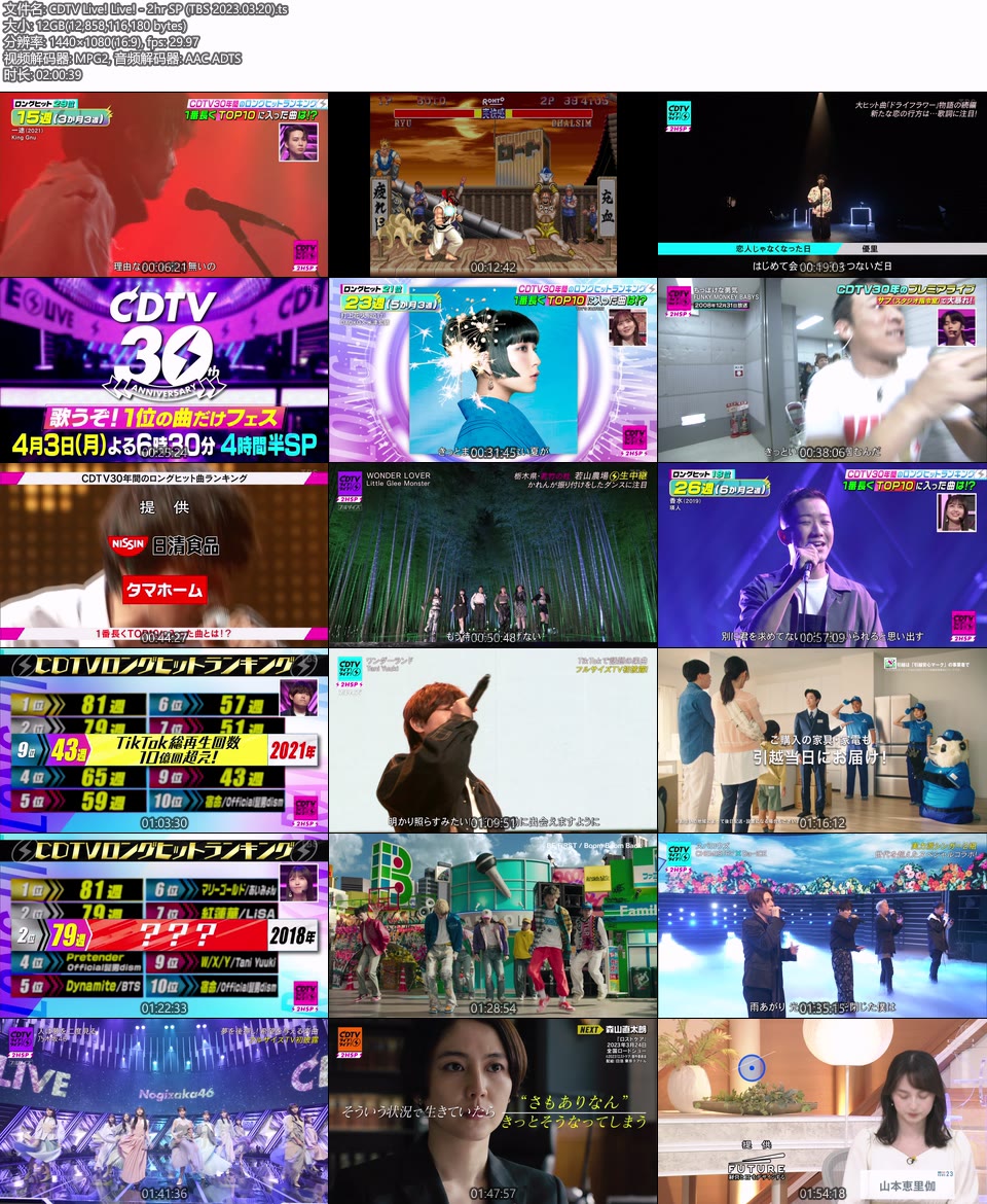 CDTV Live! Live! – 2hr SP (TBS 2023.03.20) 1080P HDTV [TS 11.9G]HDTV日本、HDTV演唱会8