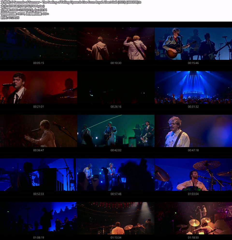 [4K] 5 Seconds of Summer – The Feeling of Falling Upwards Live From Royal Albert Hall (2023) 2160P UHDTV [TS 6.8G]HDTV欧美、HDTV演唱会10