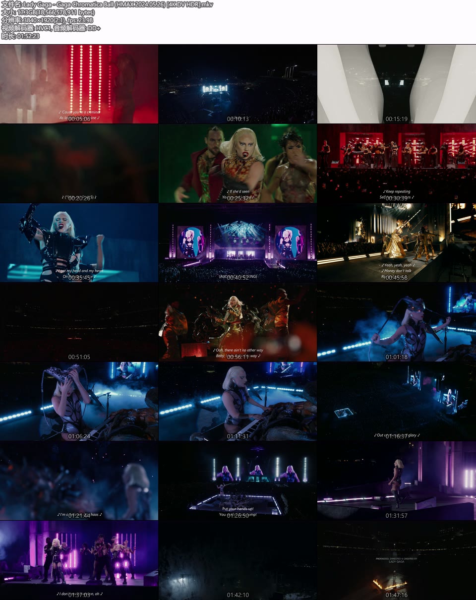 [4K] Lady Gaga – Gaga Chromatica Ball Tour 神采舞会巡回演唱会 (2024.05.26) 2160P WEB [MKV 17.3G]4K、HDTV、推荐演唱会、欧美演唱会、蓝光演唱会14