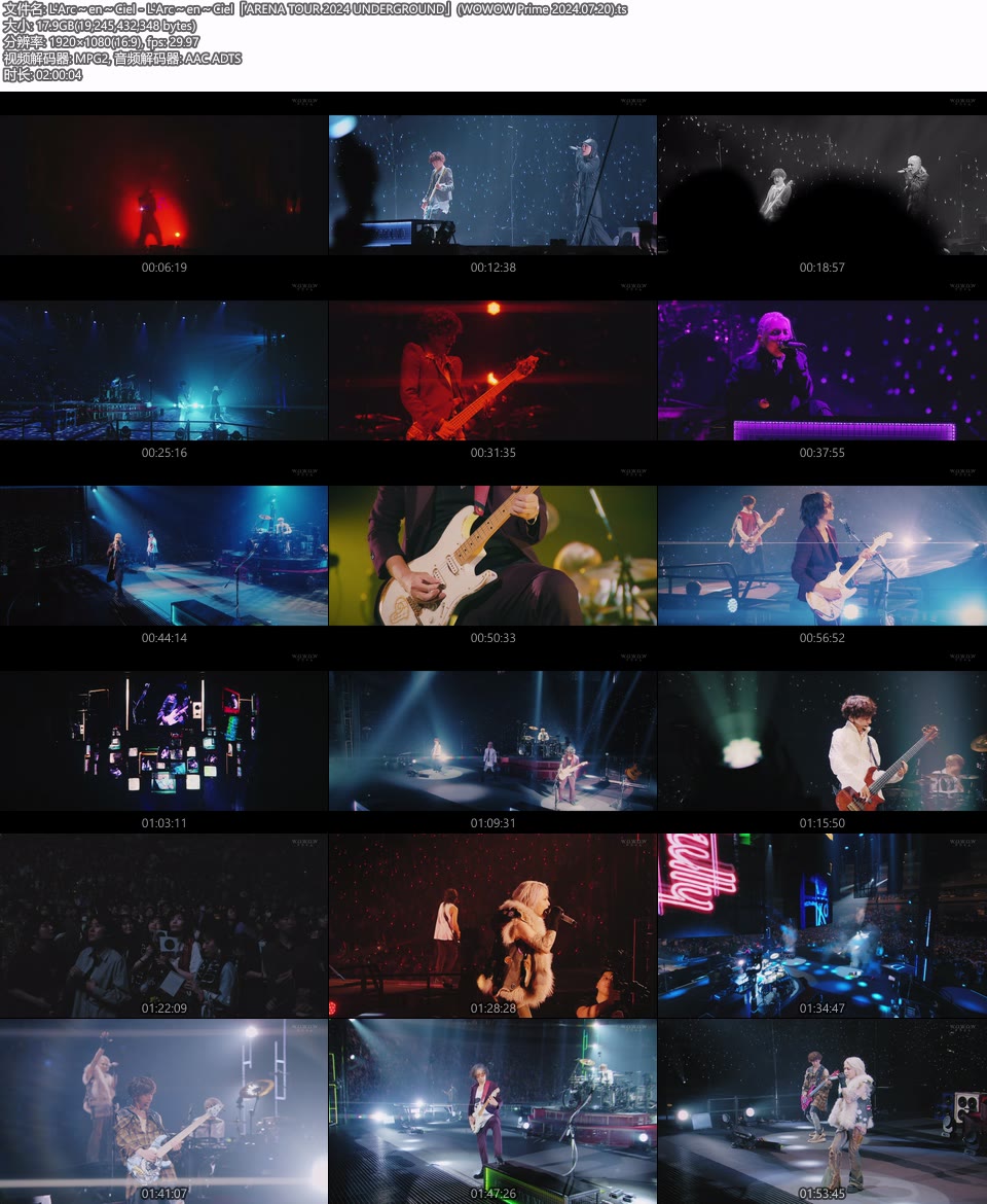 L′Arc～en～Ciel 彩虹乐队「ARENA TOUR 2024 UNDERGROUND」(WOWOW Prime 2024.07.20) 1080P HDTV [TS 17.9G]HDTV、HDTV日本、HDTV演唱会、日本演唱会、蓝光演唱会14