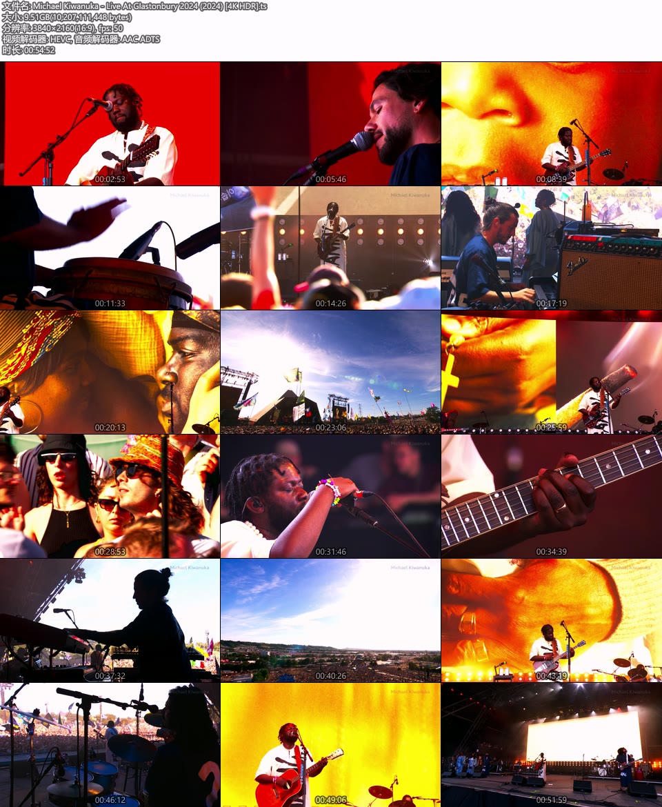 Michael Kiwanuka – Live At Glastonbury 2024 (2024) 2160P 4K HDR WEB [TS 9.5G]HDTV欧美、HDTV演唱会2