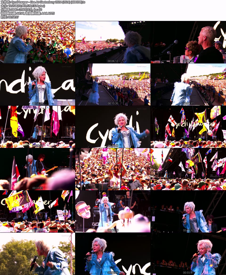 Cyndi Lauper – Live At Glastonbury 2024 (2024) 2160P 4K HDR WEB [TS 10.2G]HDTV欧美、HDTV演唱会2