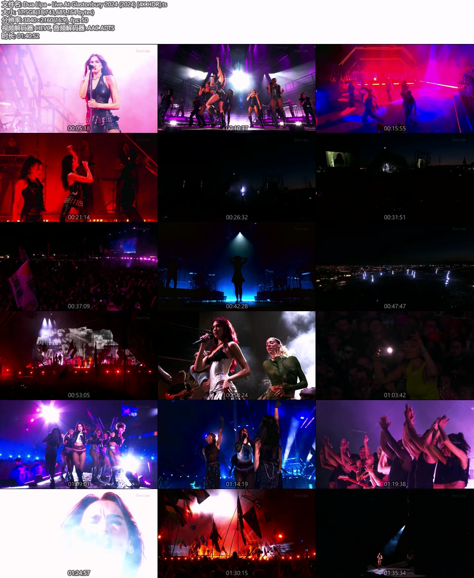 Dua Lipa – Live At Glastonbury 2024 (2024) 2160P 4K HDR WEB [TS 17.5G]HDTV欧美、HDTV演唱会2