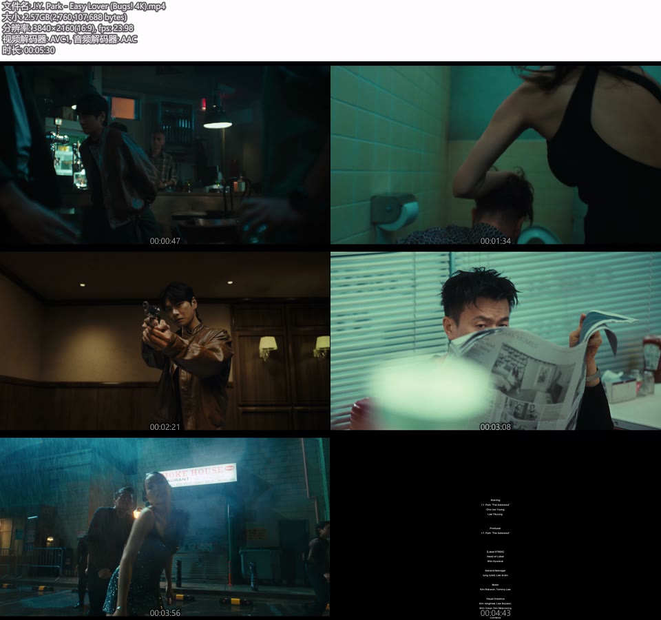 [4K] J.Y. Park – Easy Lover (Bugs!) (官方MV) [2160P 2.57G]4K MV、Master、韩国MV、高清MV2