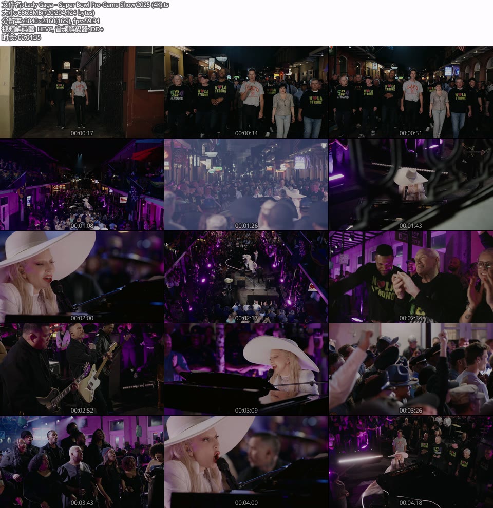 [4K] 2025超级碗赛前秀 Lady Gaga – Super Bowl Pre-Game Show 2025 [UHDTV 4K 2160P 686M]4K LIVE、HDTV、推荐MV、欧美现场、音乐现场2