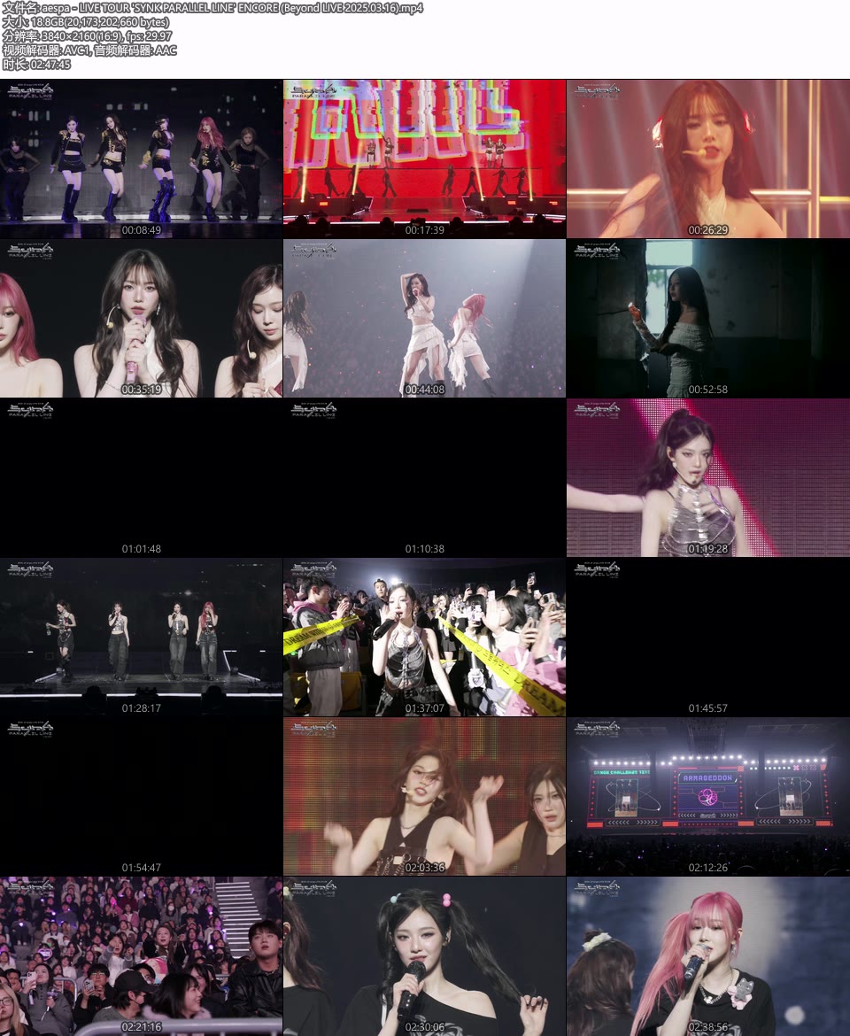 [4K] aespa – LIVE TOUR SYNK PARALLEL LINE : ENCORE (2025.03.16) 2160P WEB [MP4 18.8G]4K、HDTV、HDTV演唱会、HDTV韩国、蓝光演唱会、韩国演唱会14